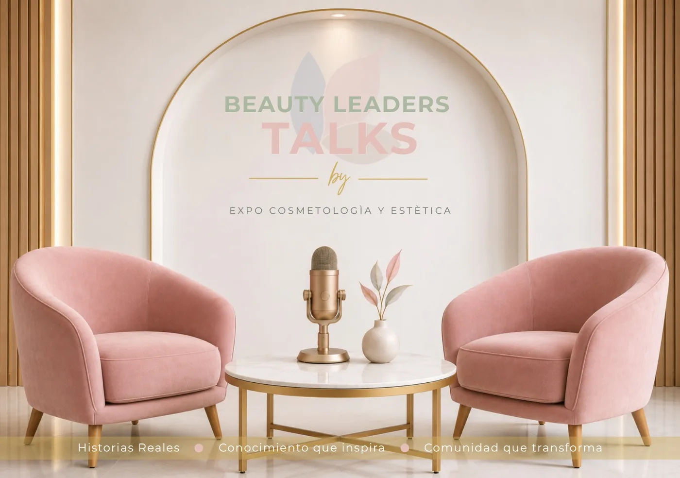 Set de grabación de Beauty Leaders Talks, el podcast de Expo Cosmetología y Estética