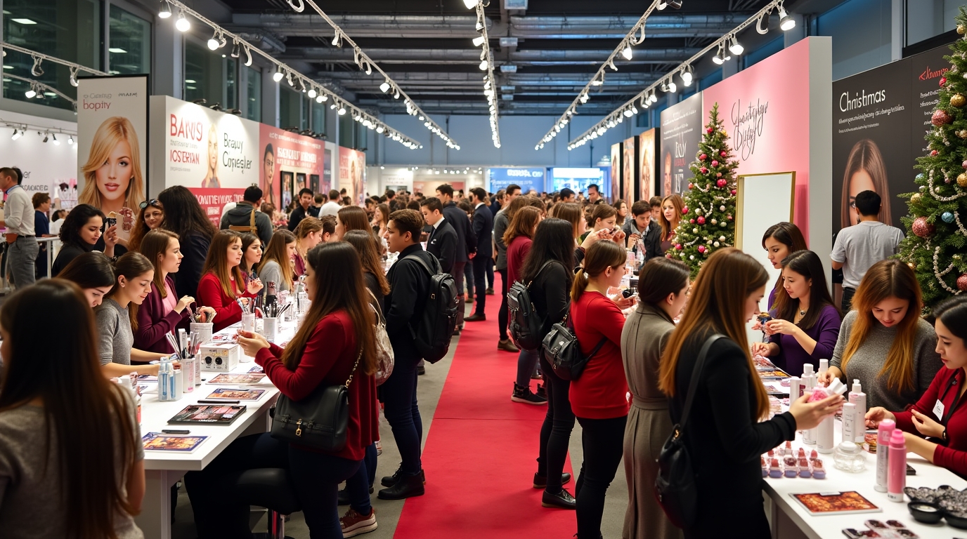 Flux Dev A Vibrant And Bustling Scene Of Beauticians Gathered 0