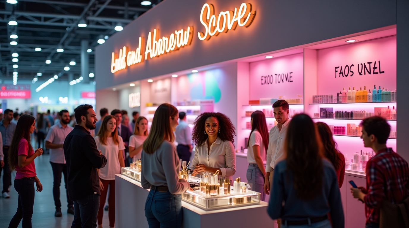 Flux Dev Attracting New Customers At A Bustling Beauty Expo Wi 1